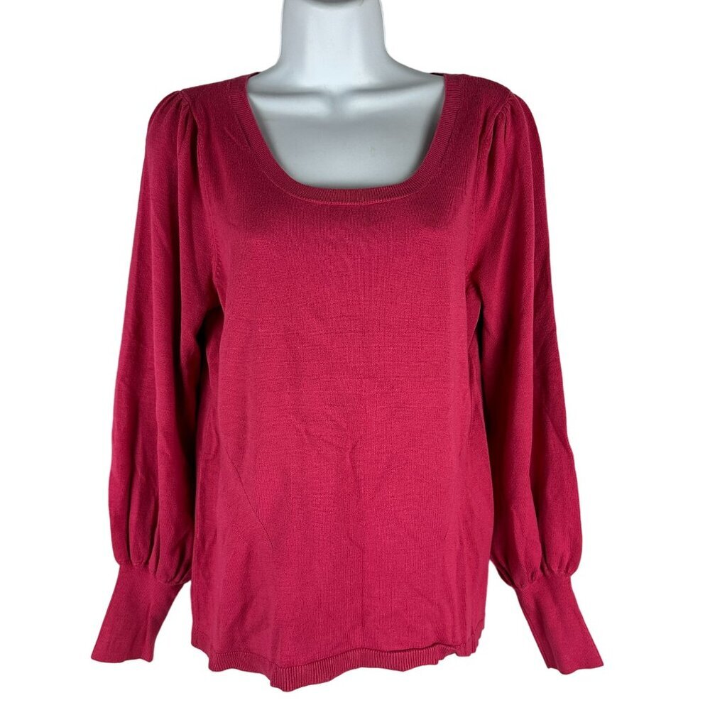 525 America Womens Long Sleeve Red Sweater Size M Rayon & Nylon Blend